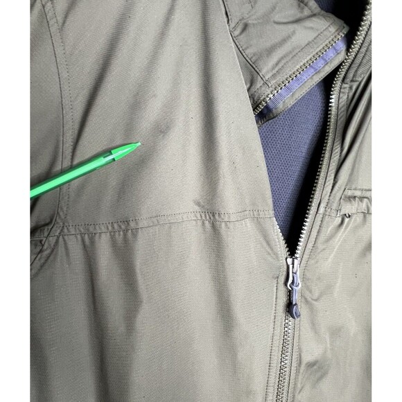 REI Jacket Mens Sz L Outdoor Softshell Lined Hidden Hood Green Full Zip - Picture 5 of 16